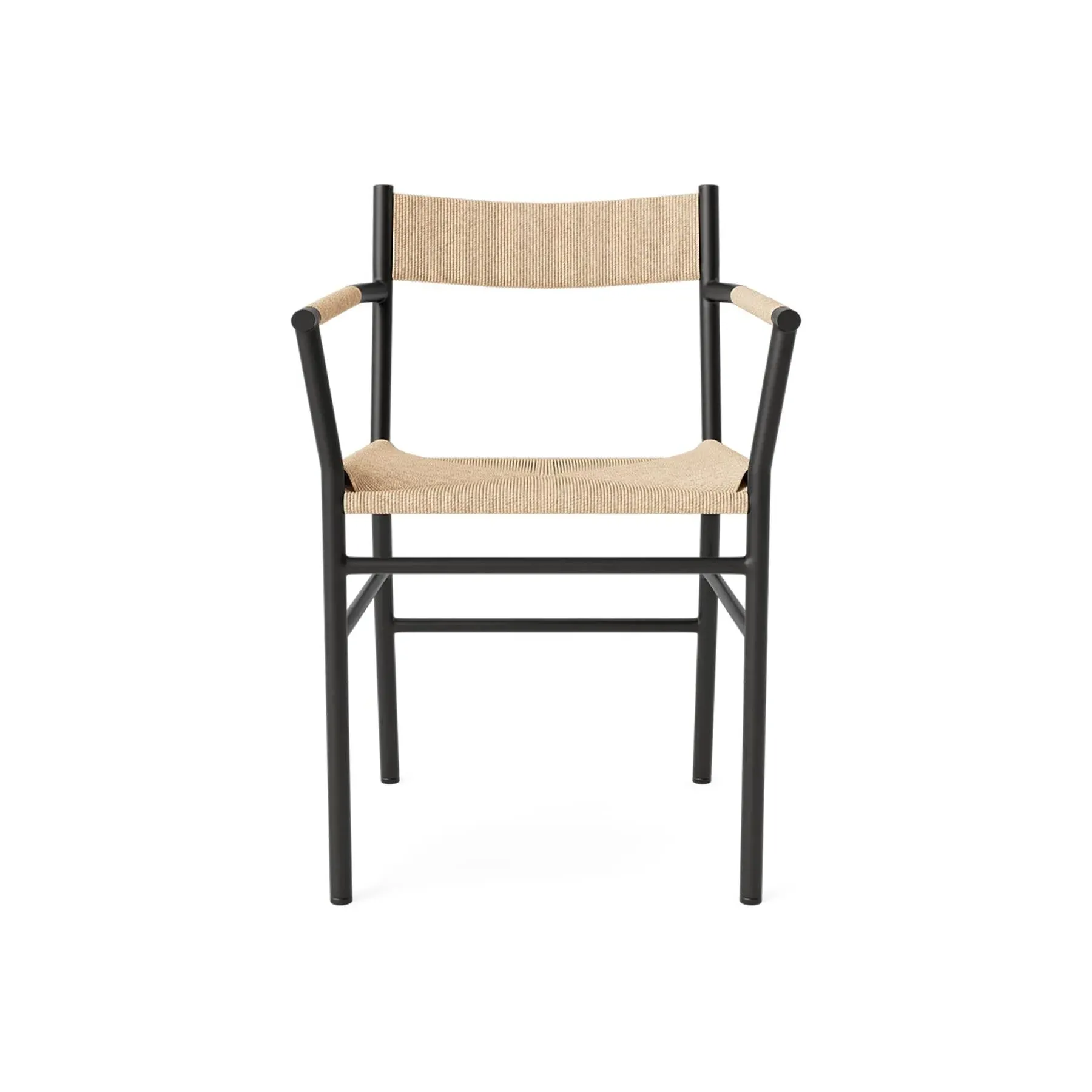 Cord Dining Chair with Armrests - Black, Steel image