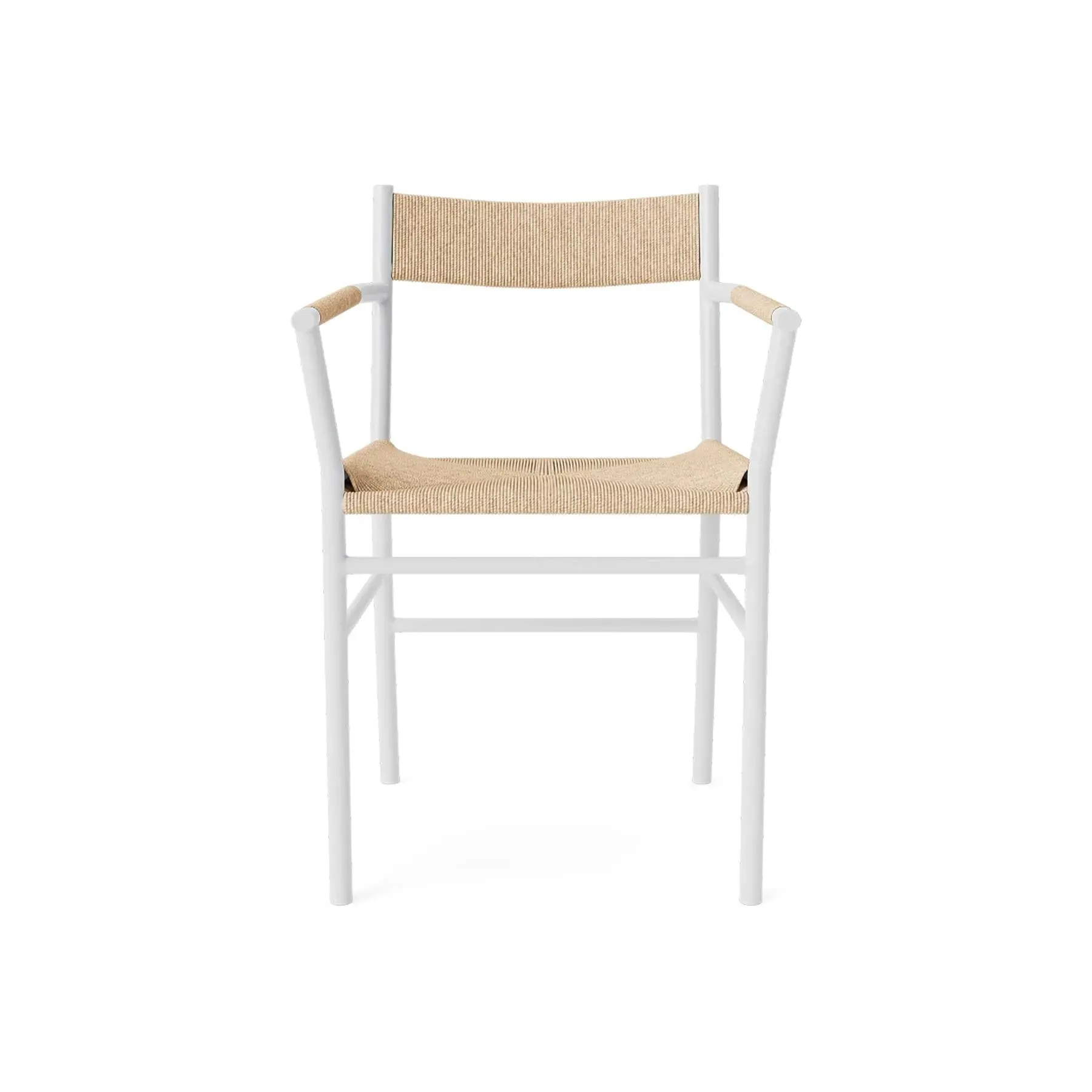 Cord Dining Chair with Armrests - White, Steel