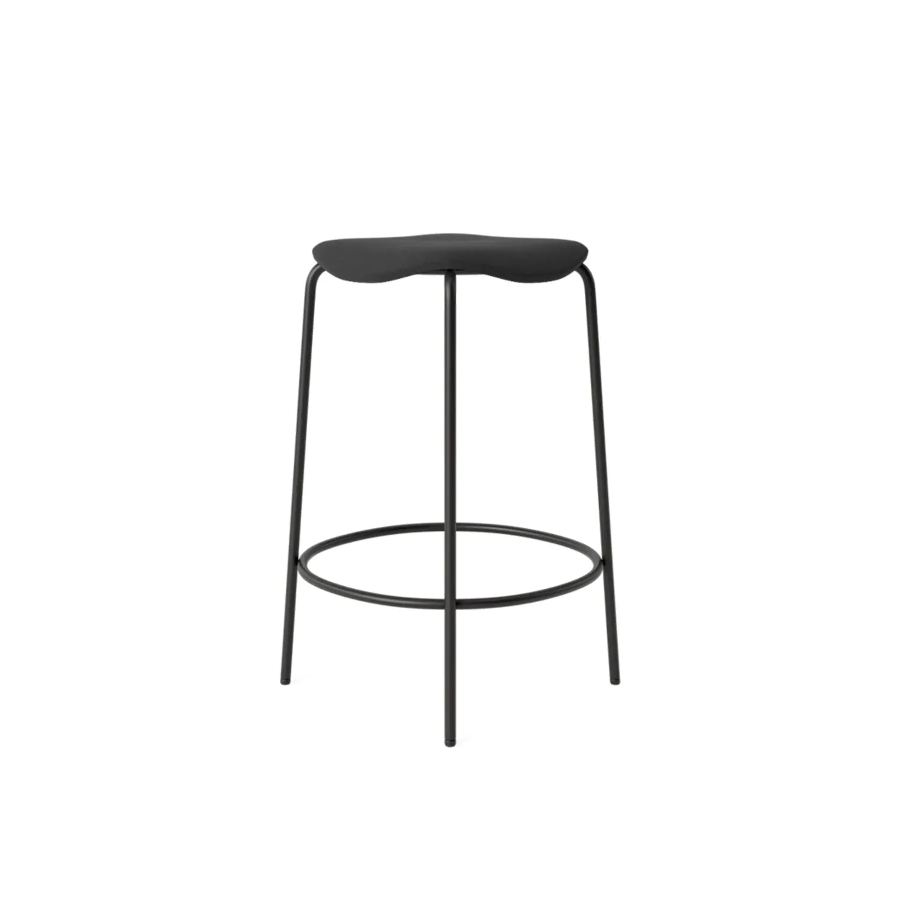 Counter Height Bar Stool - Black, Leather image