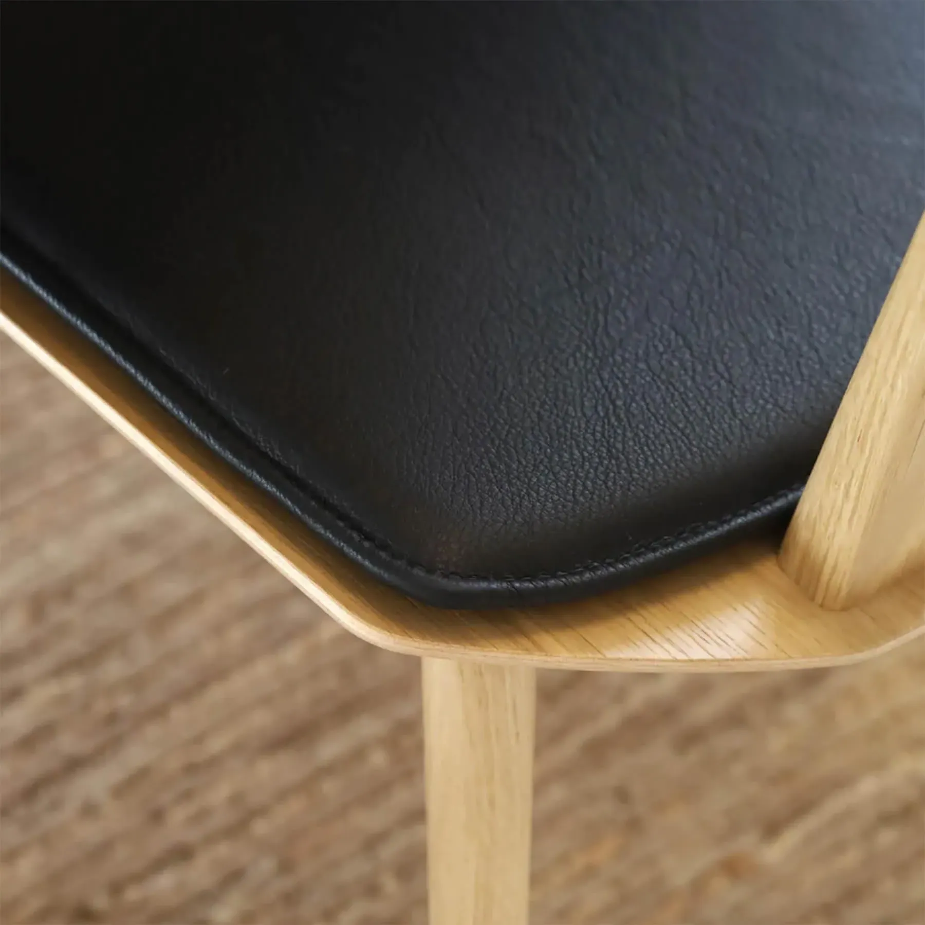 Dining Chair Cushion - Black, Leather image