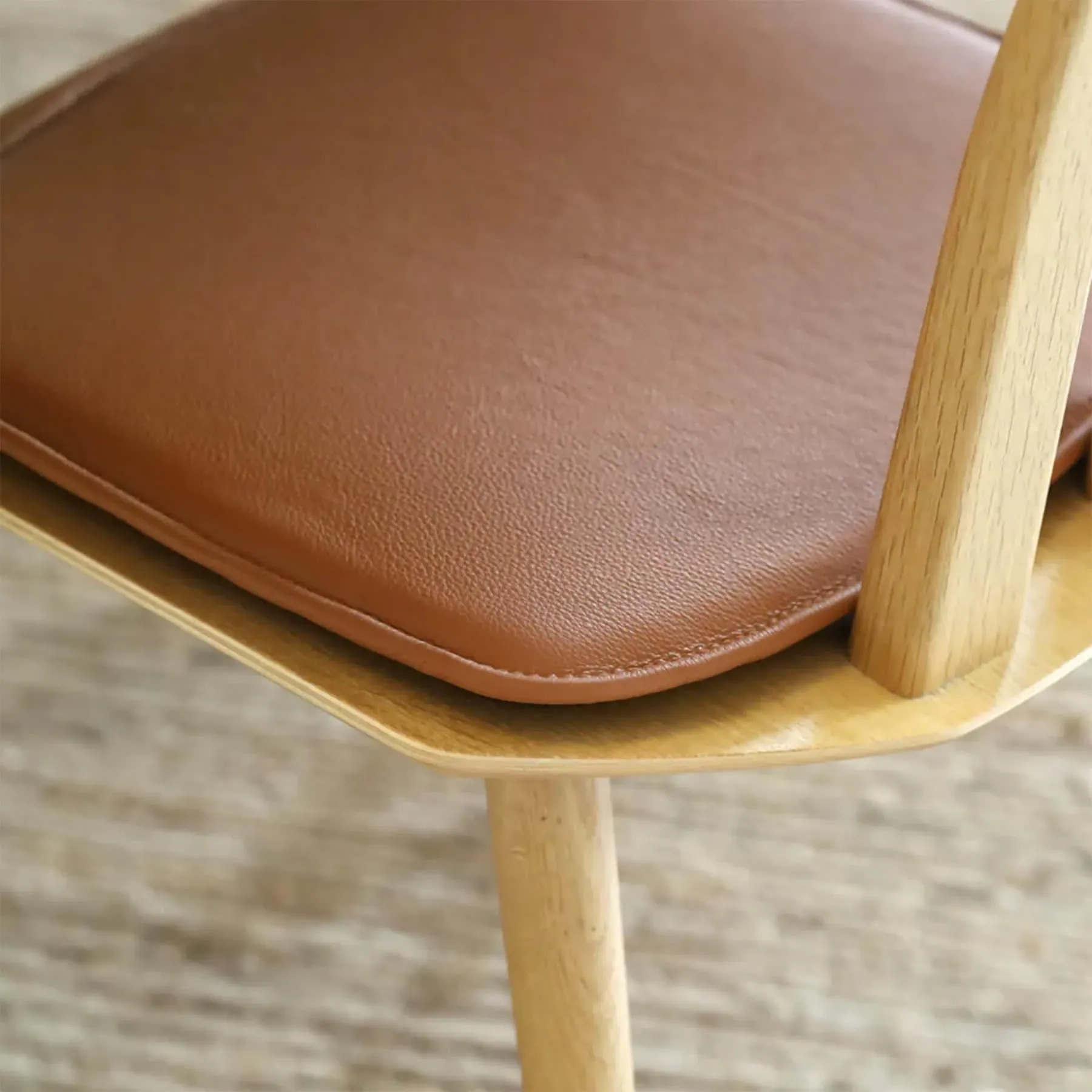 Dining Chair Cushion - Cognac, Leather