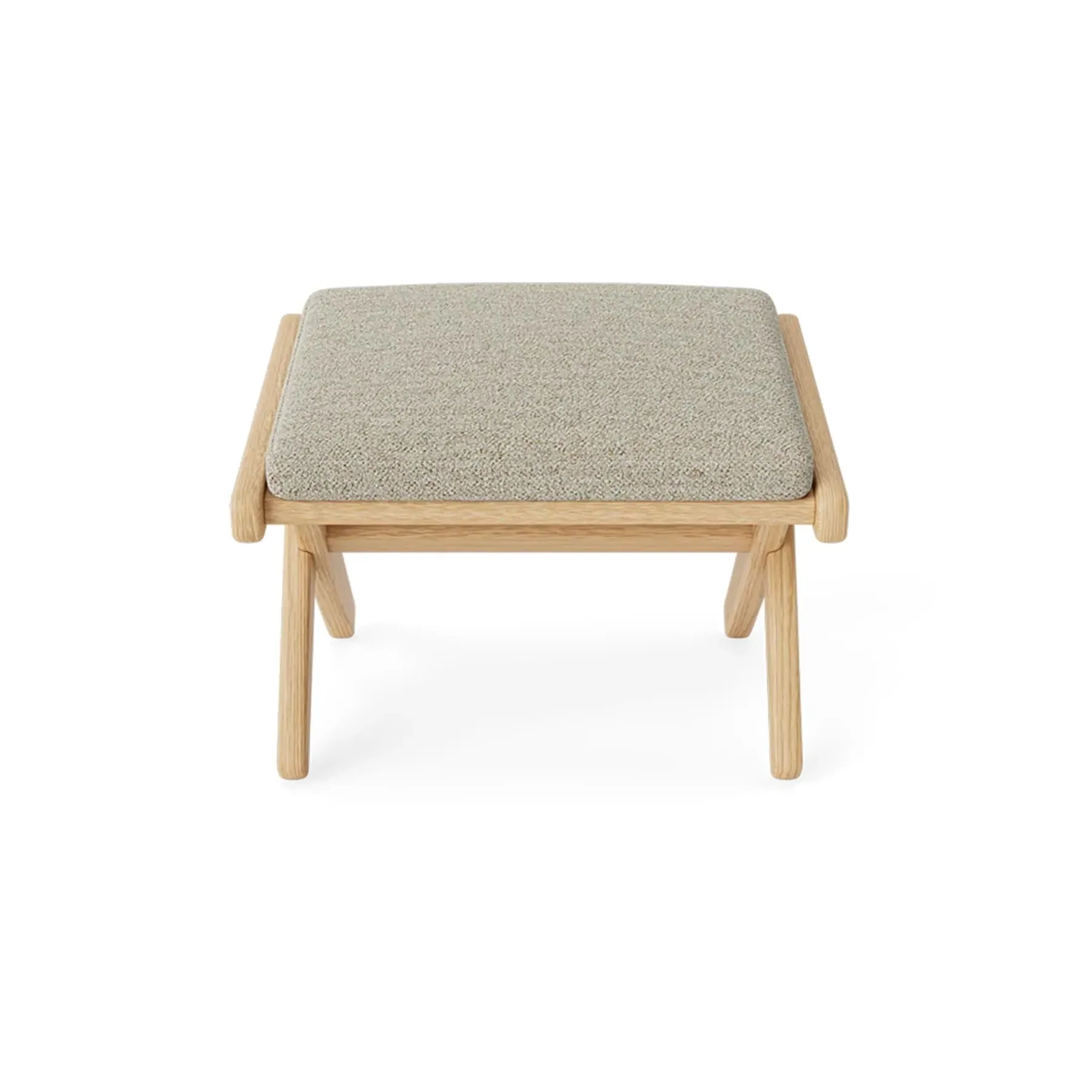 Footstool with Boucle Upholstery - Natural image