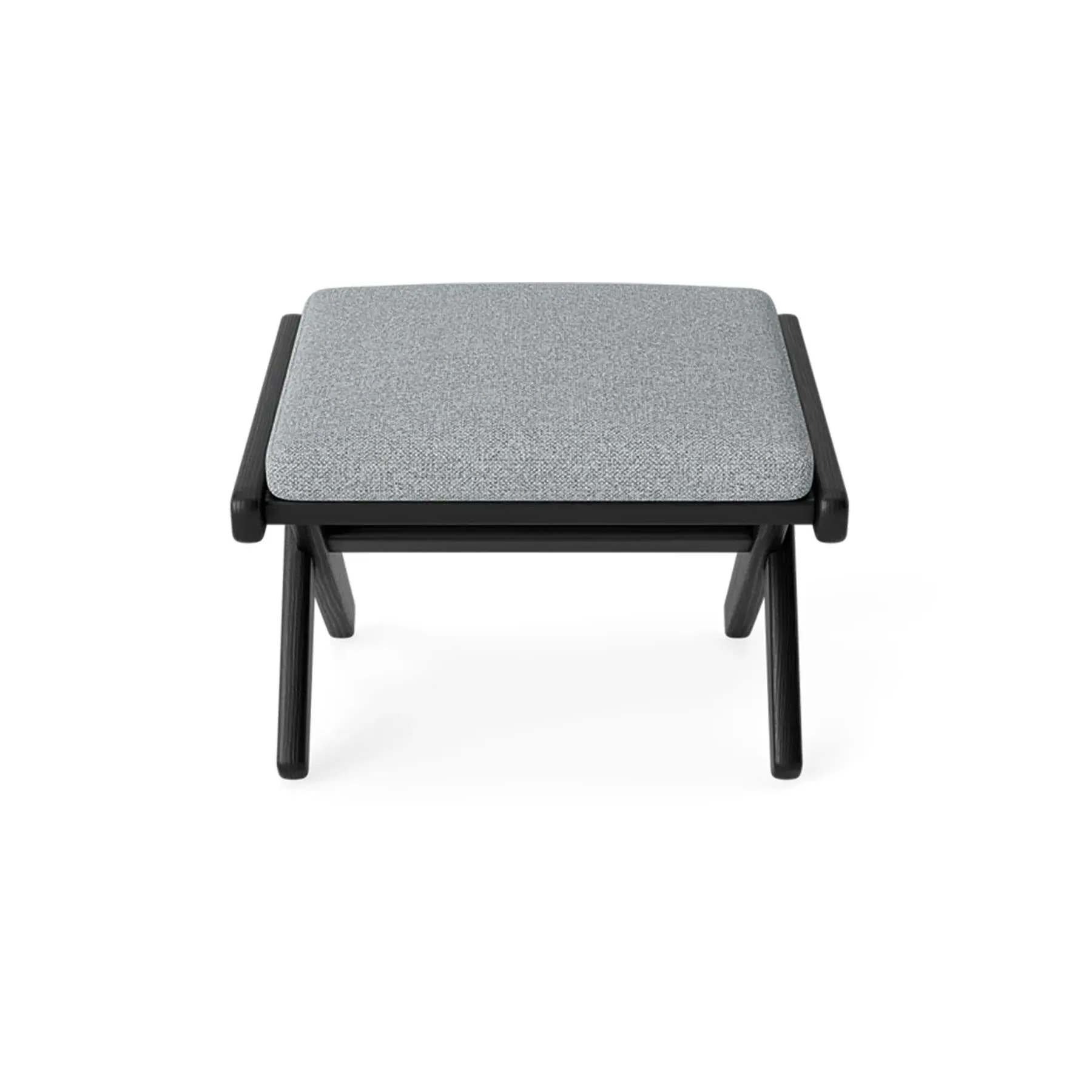 Footstool with Leather Upholstery - Cognac