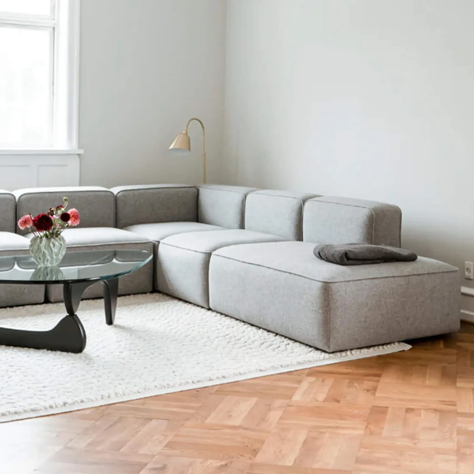 L-Shaped Corner Sofa Modular - Hallingdal Fabric