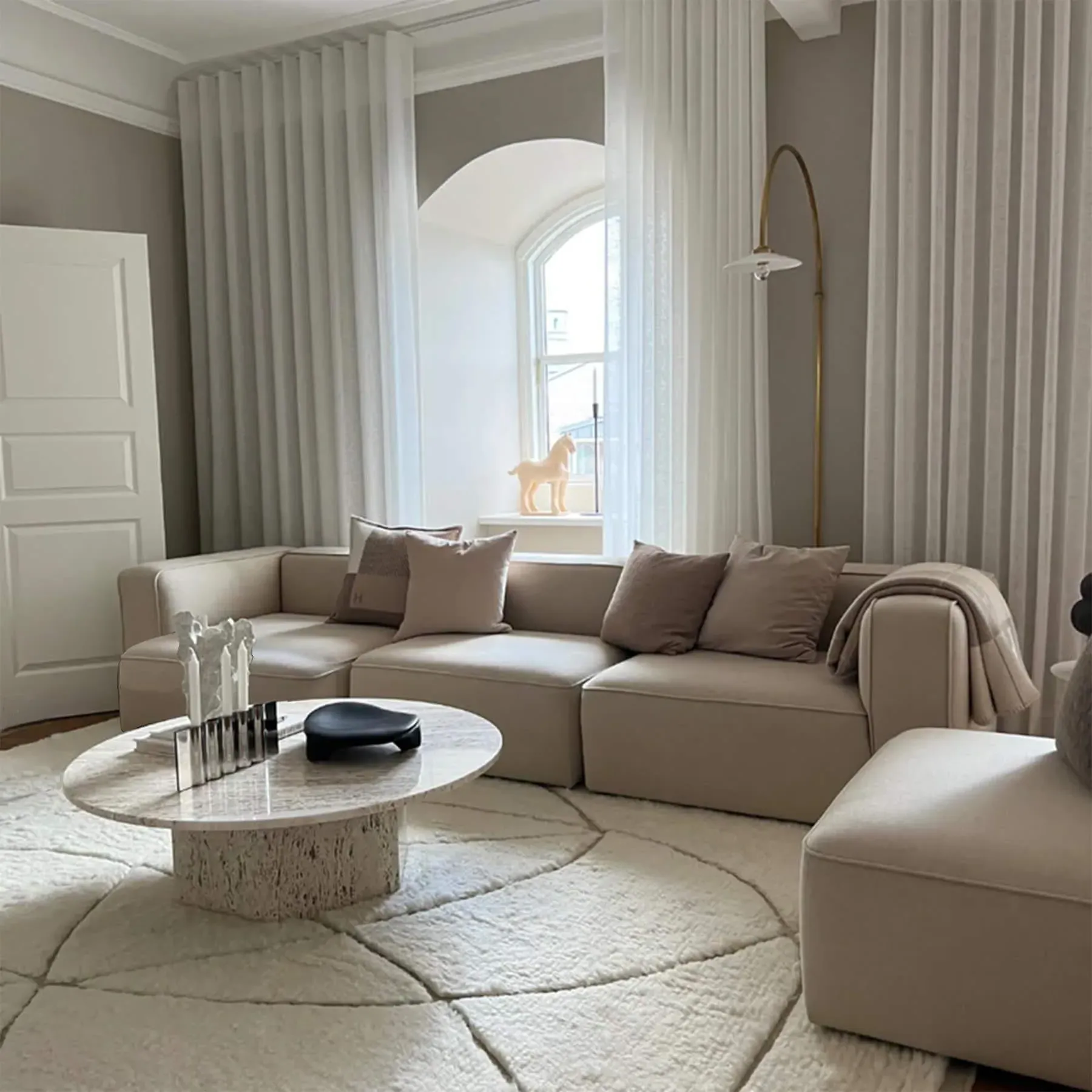 L-Shaped Sofa with Chaise Longue - Fabric