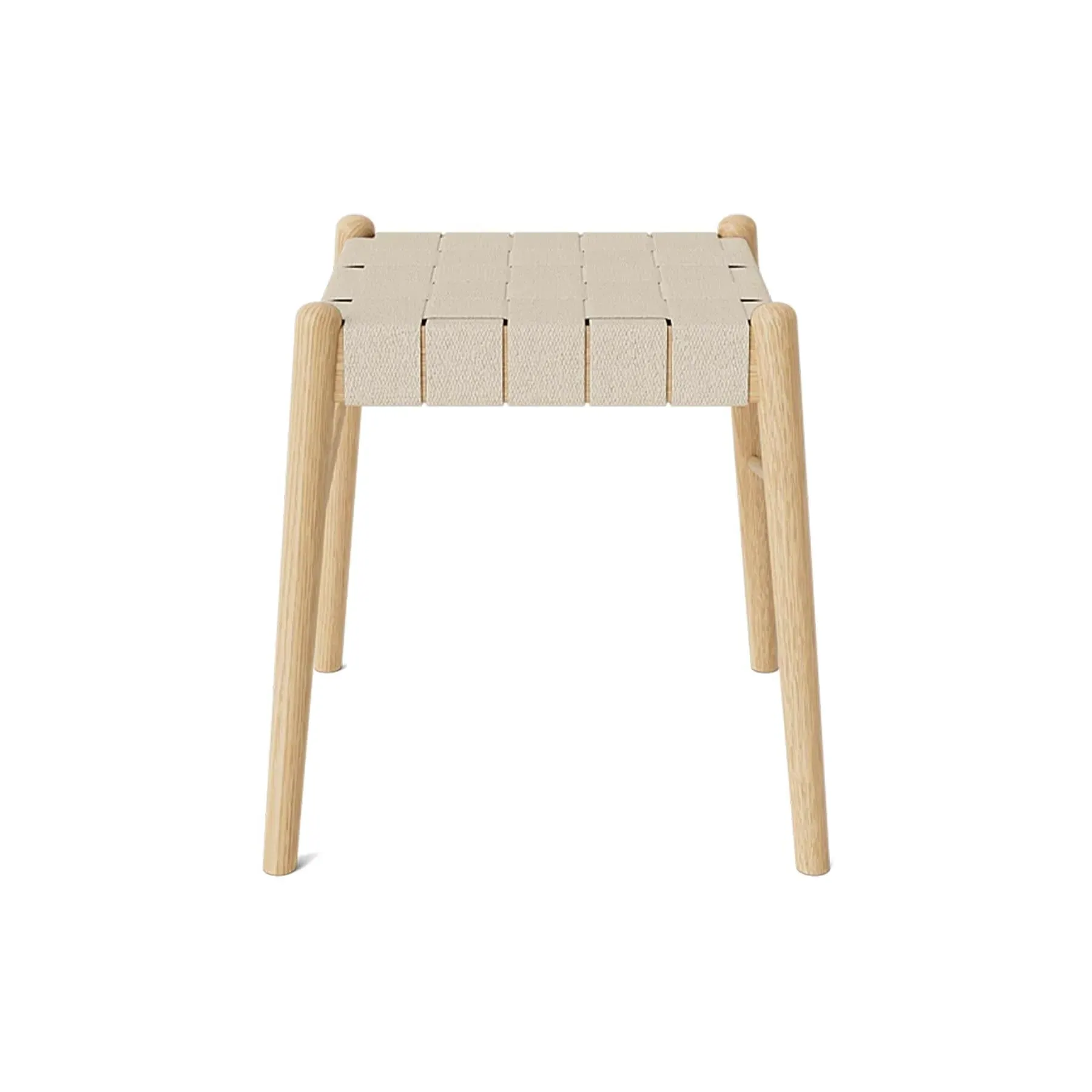 Low Stool with Woven Seat - Natural, Oak