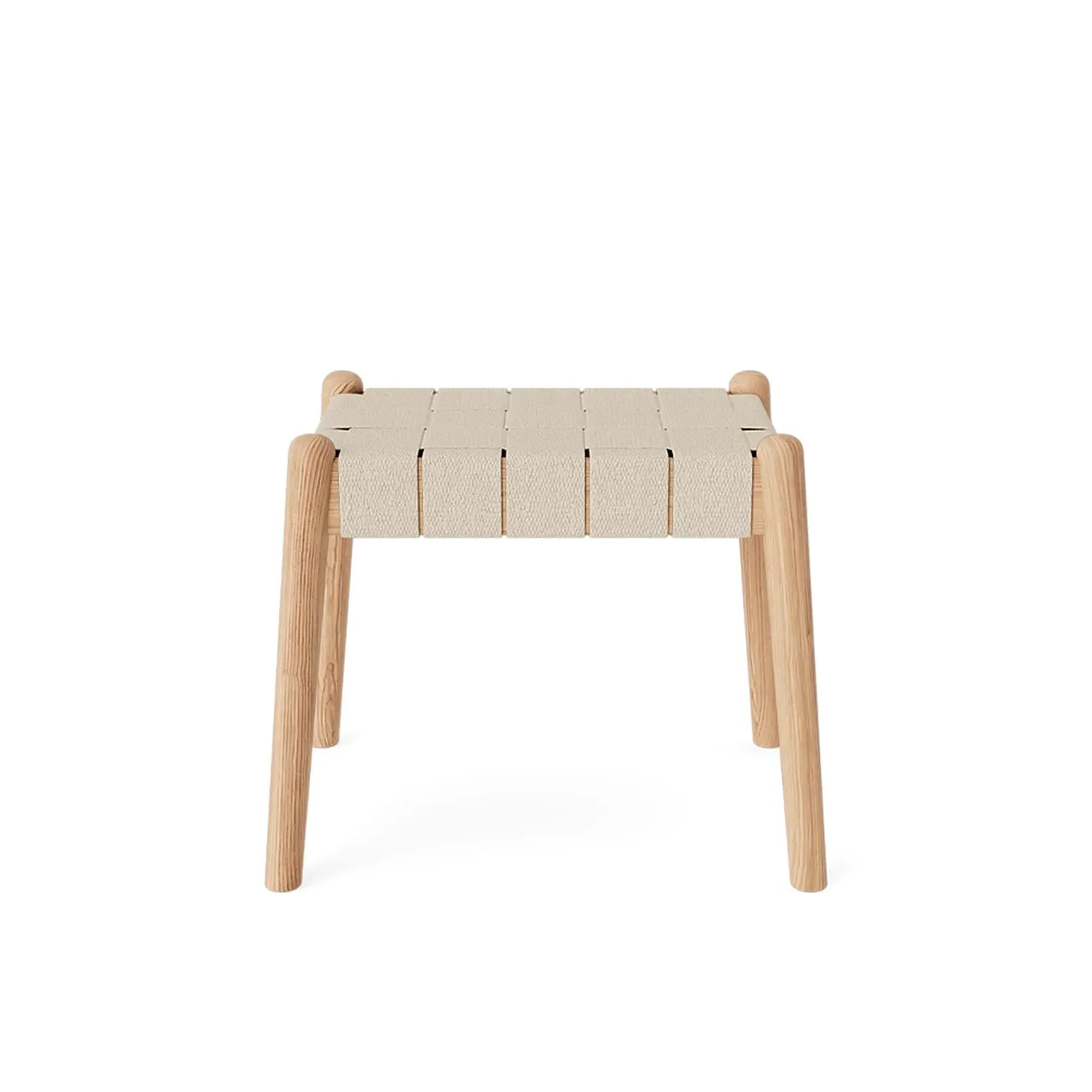 Low Stool with Woven Seat - Natural, Oak image