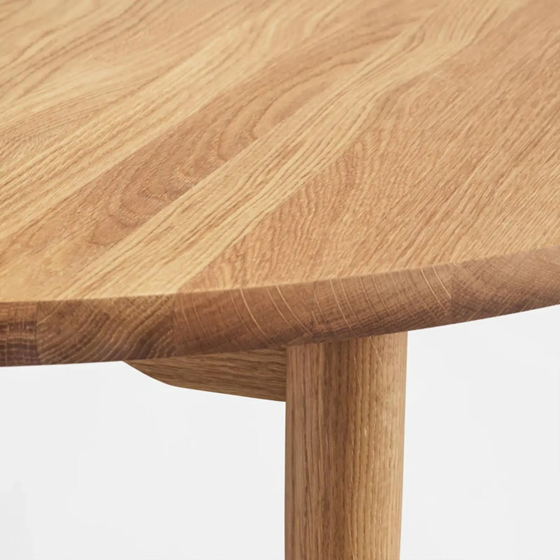 Round Dining Table with Extensions - Oak, Solid Wood