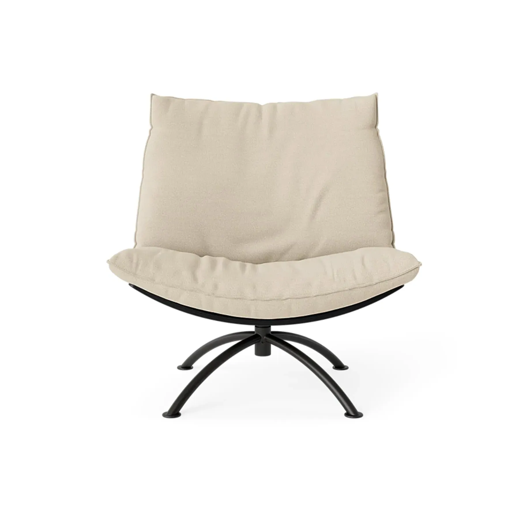 Swivel Armchair with Cushions - Black, Oak