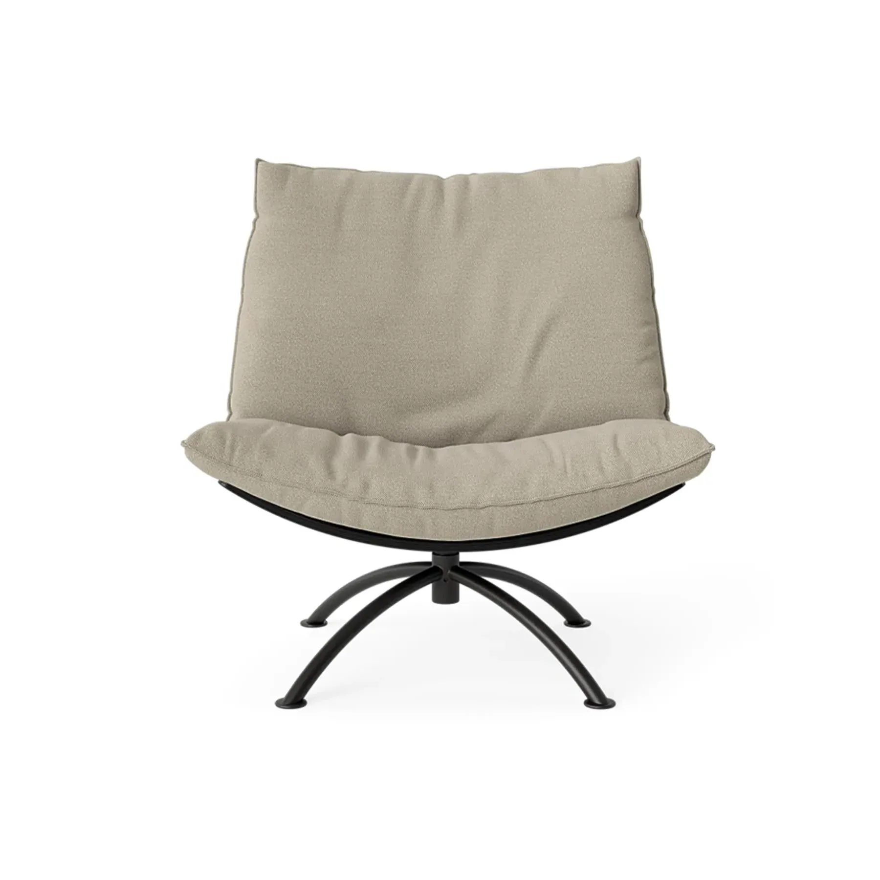 Swivel Armchair with Cushions - Black, Oak