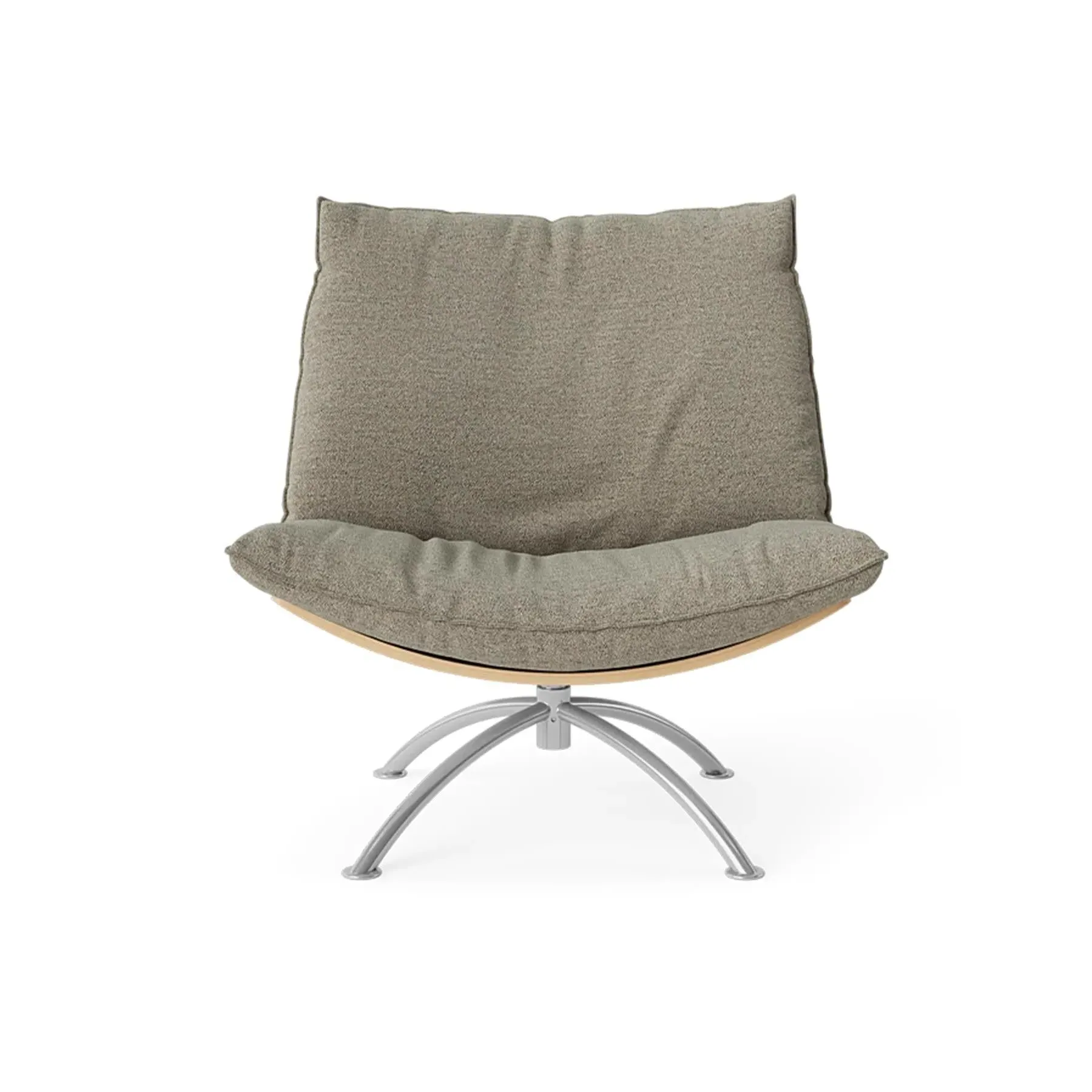 Swivel Armchair with Cushions - Boucle, Oak