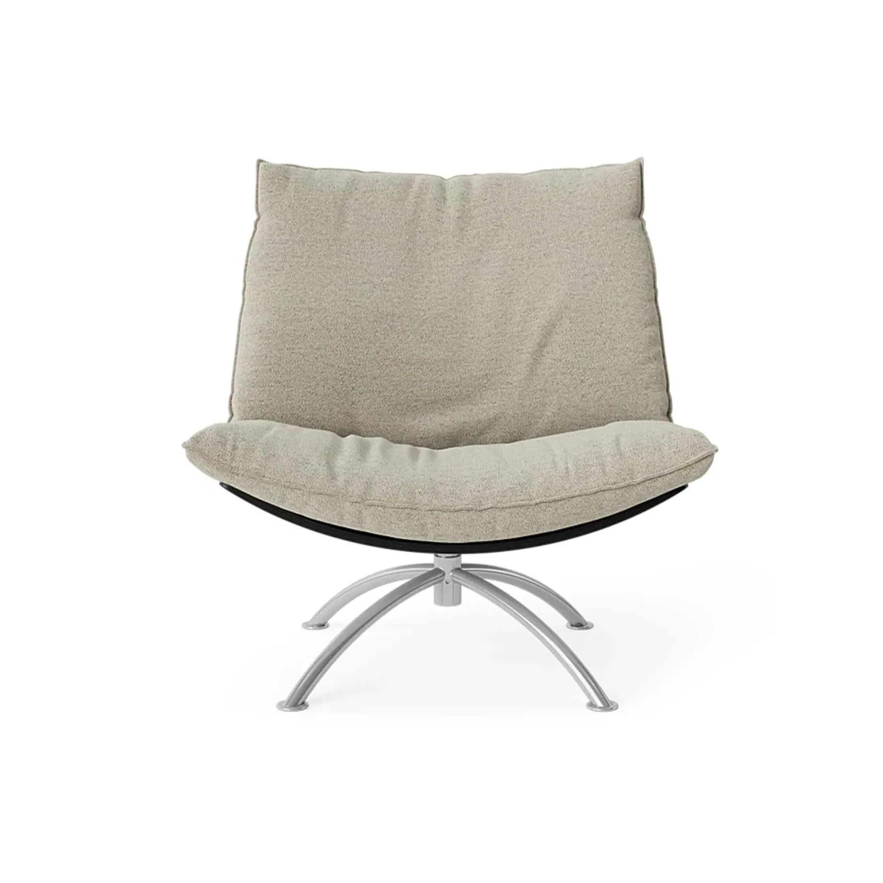 Swivel Armchair with Cushions - Boucle, Oak