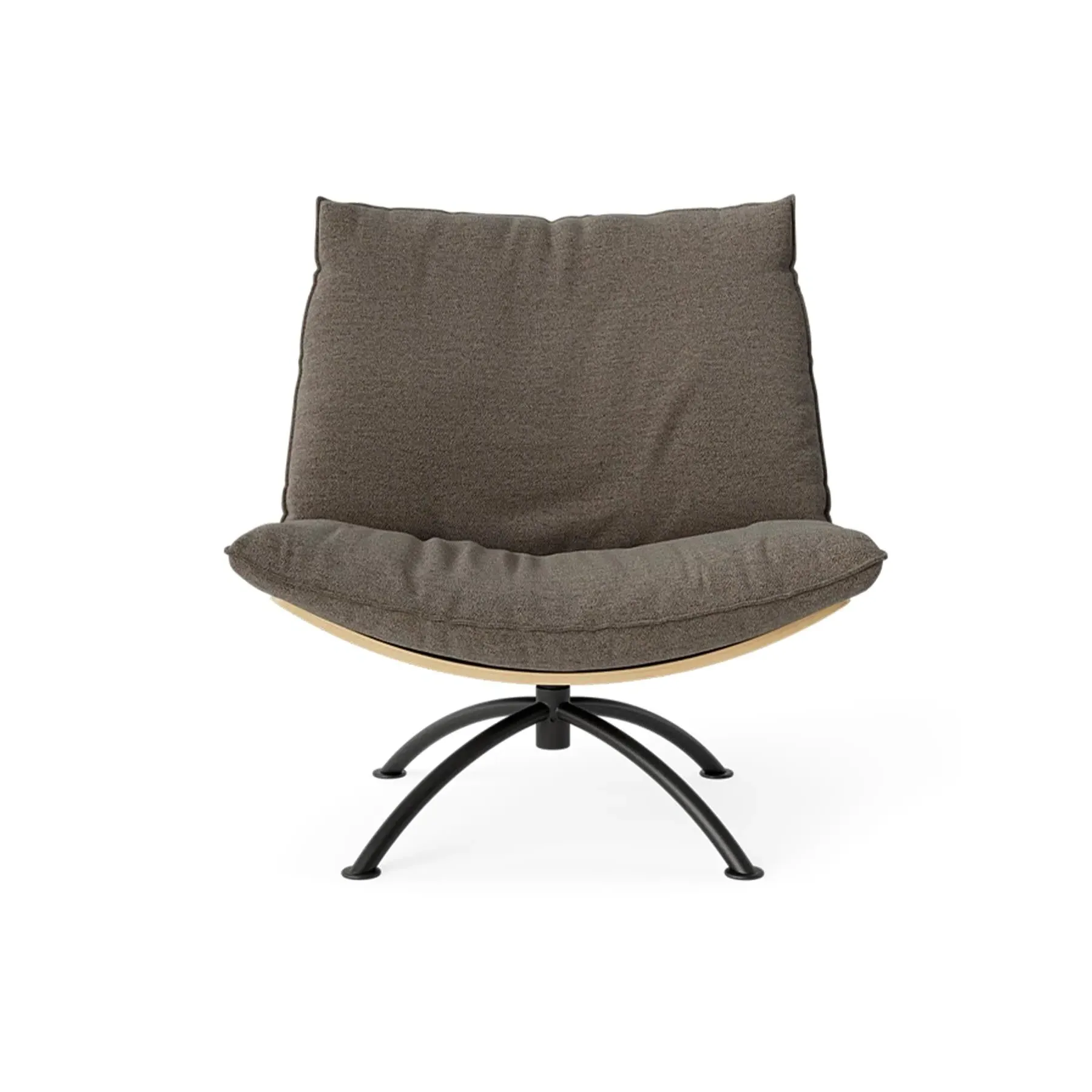 Swivel Armchair with Cushions - Boucle, Oak image