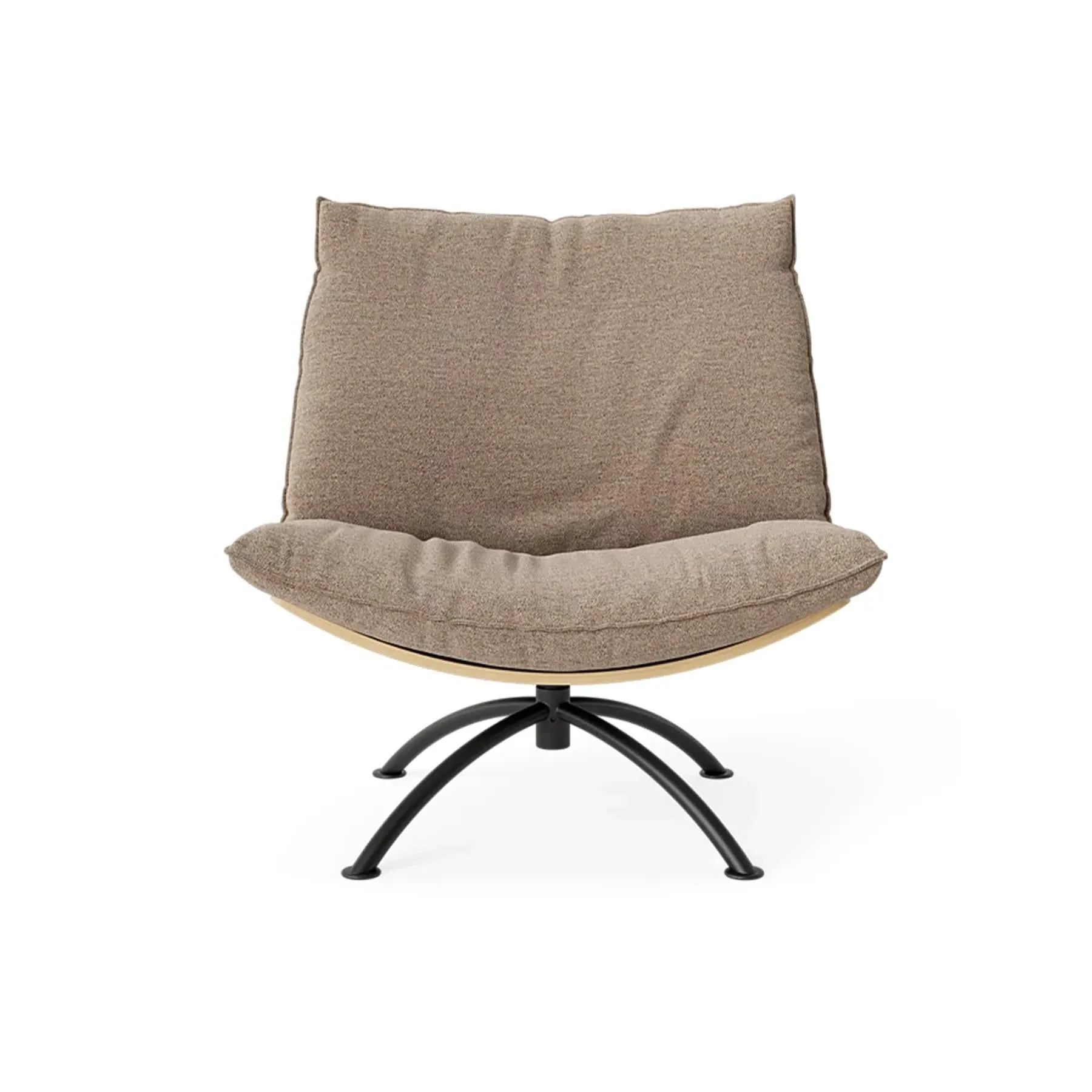 Swivel Armchair with Cushions - Boucle, Oak