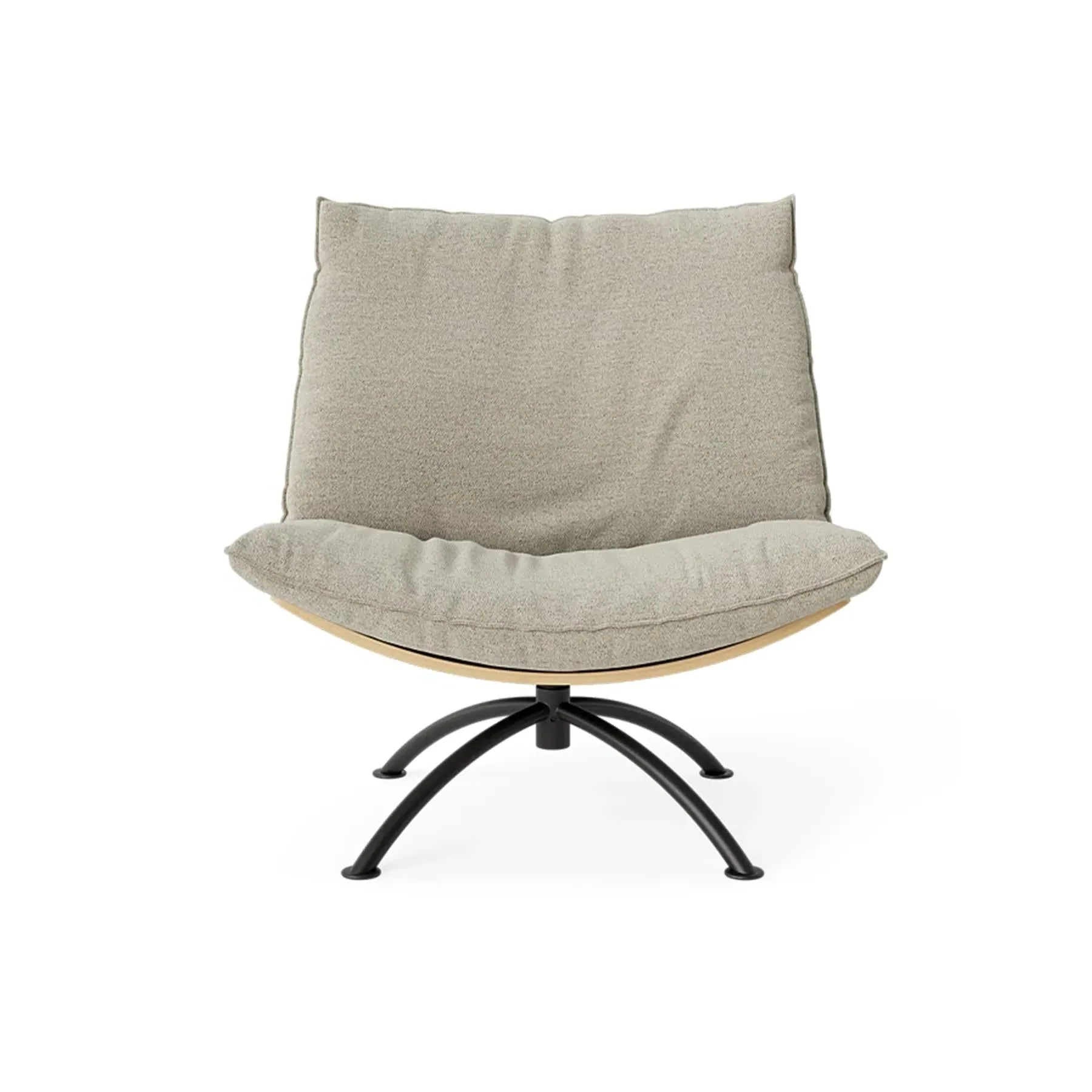 Swivel Armchair with Cushions - Boucle, Oak