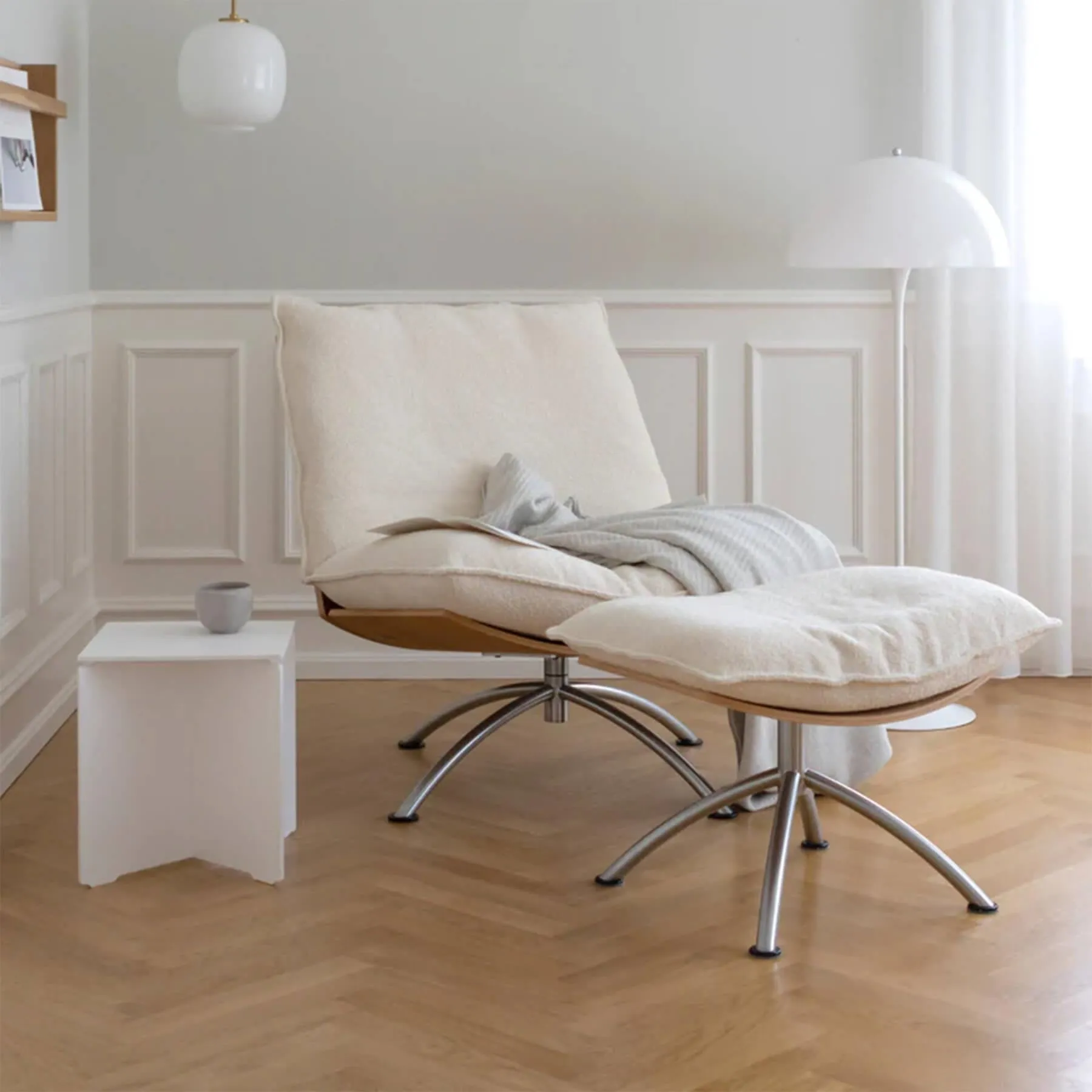 Swivel Stool with Cushion - Camel, Leather