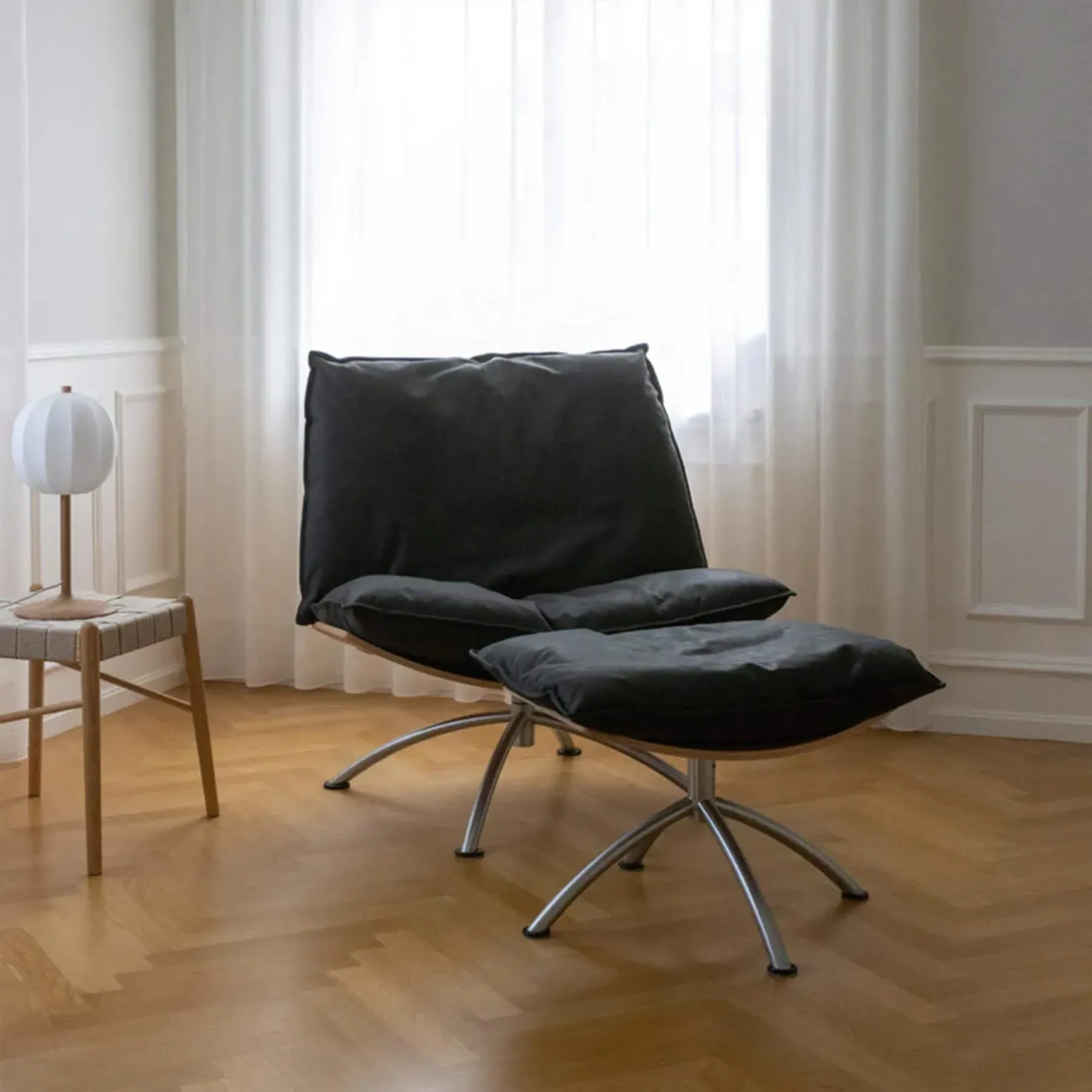 Swivel Stool with Cushion - Camel, Leather