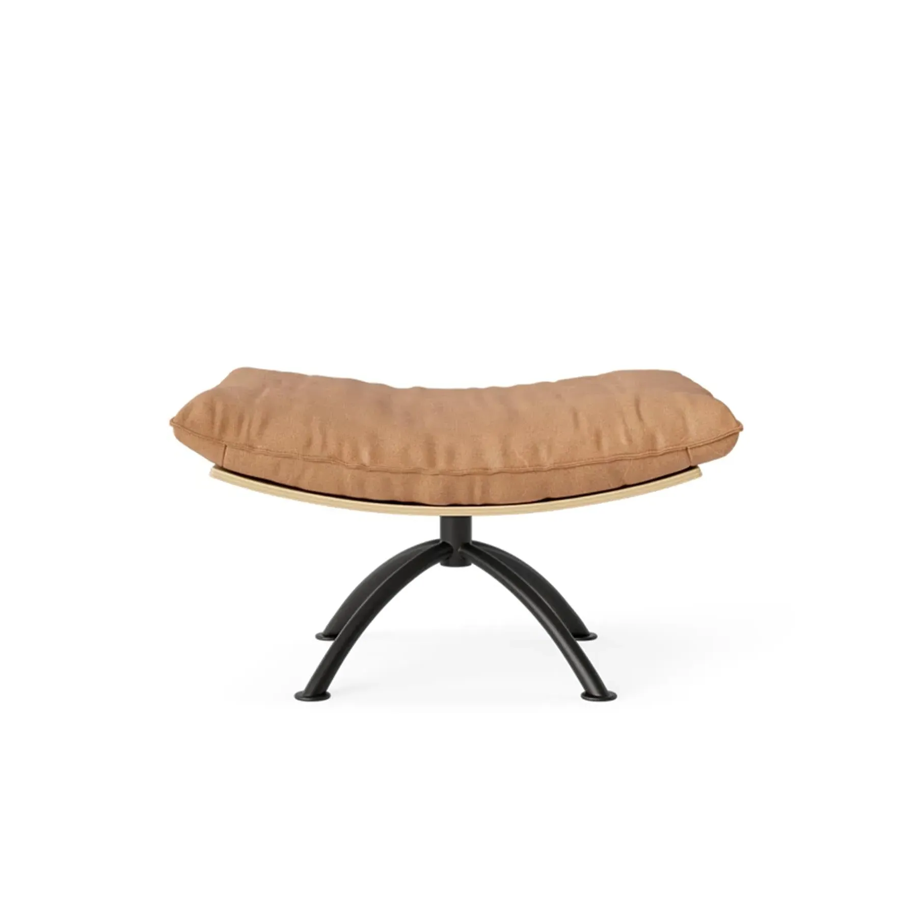 Swivel Stool with Cushion - Camel, Leather