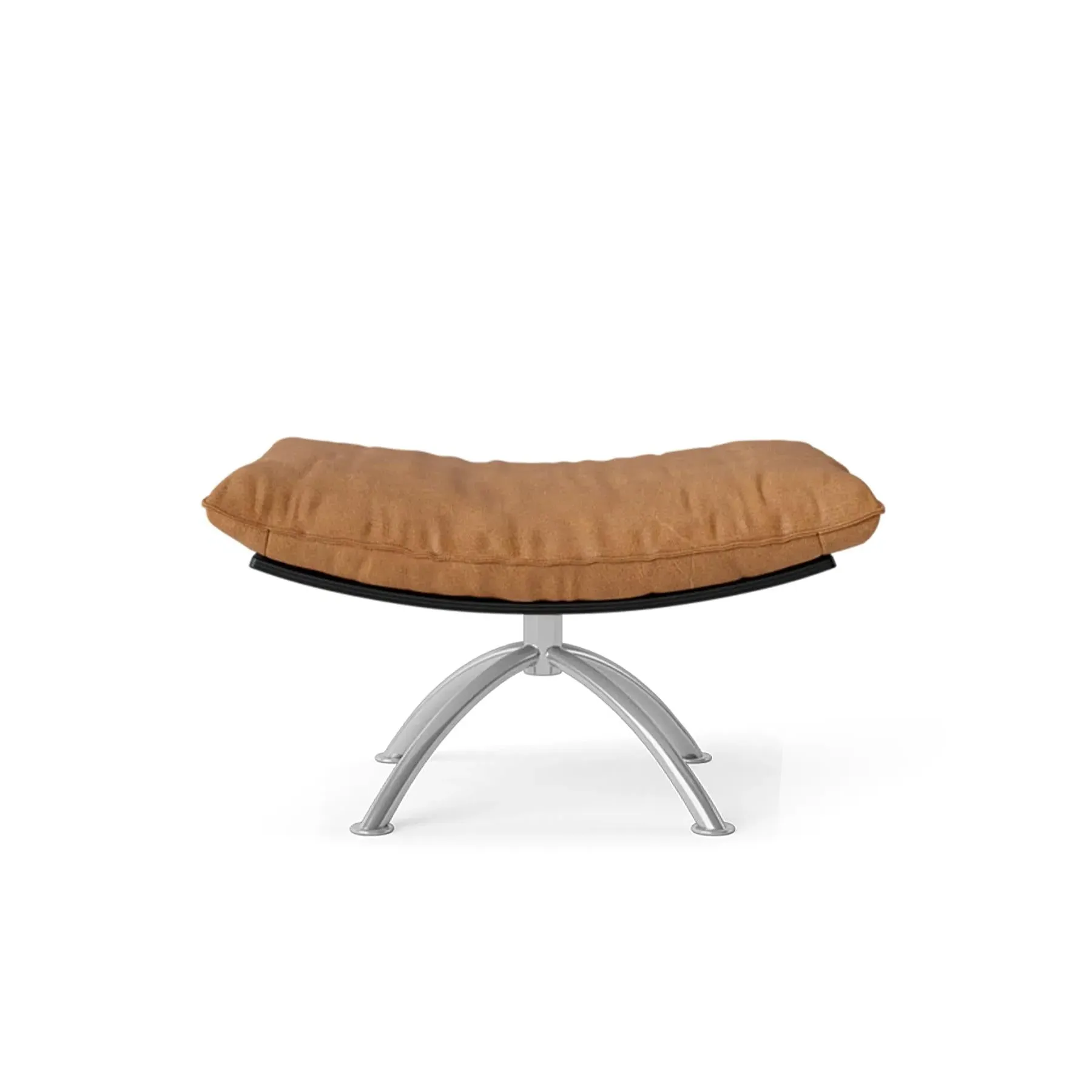 Swivel Stool with Cushion - Cognac, Leather