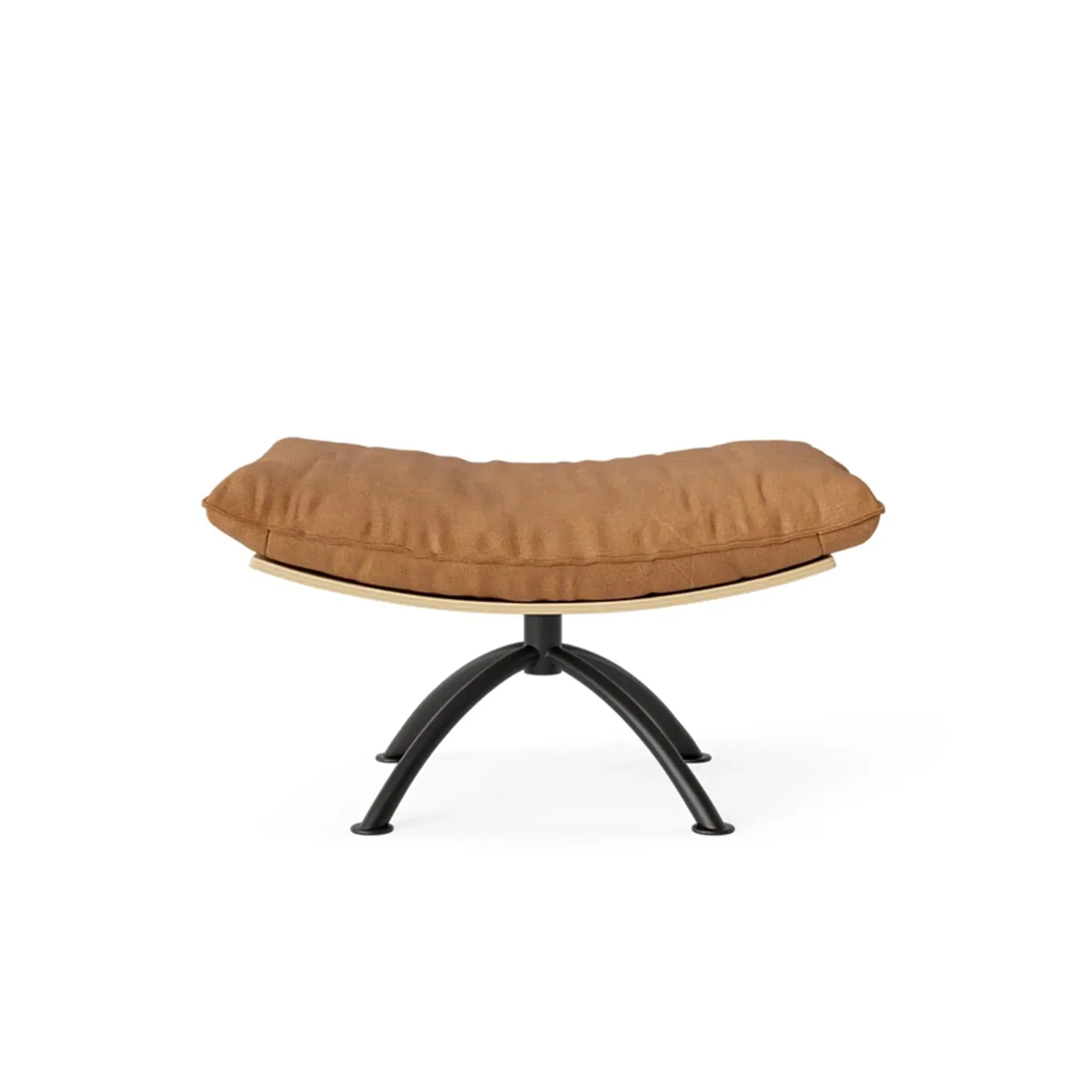Swivel Stool with Cushion - Cognac, Leather