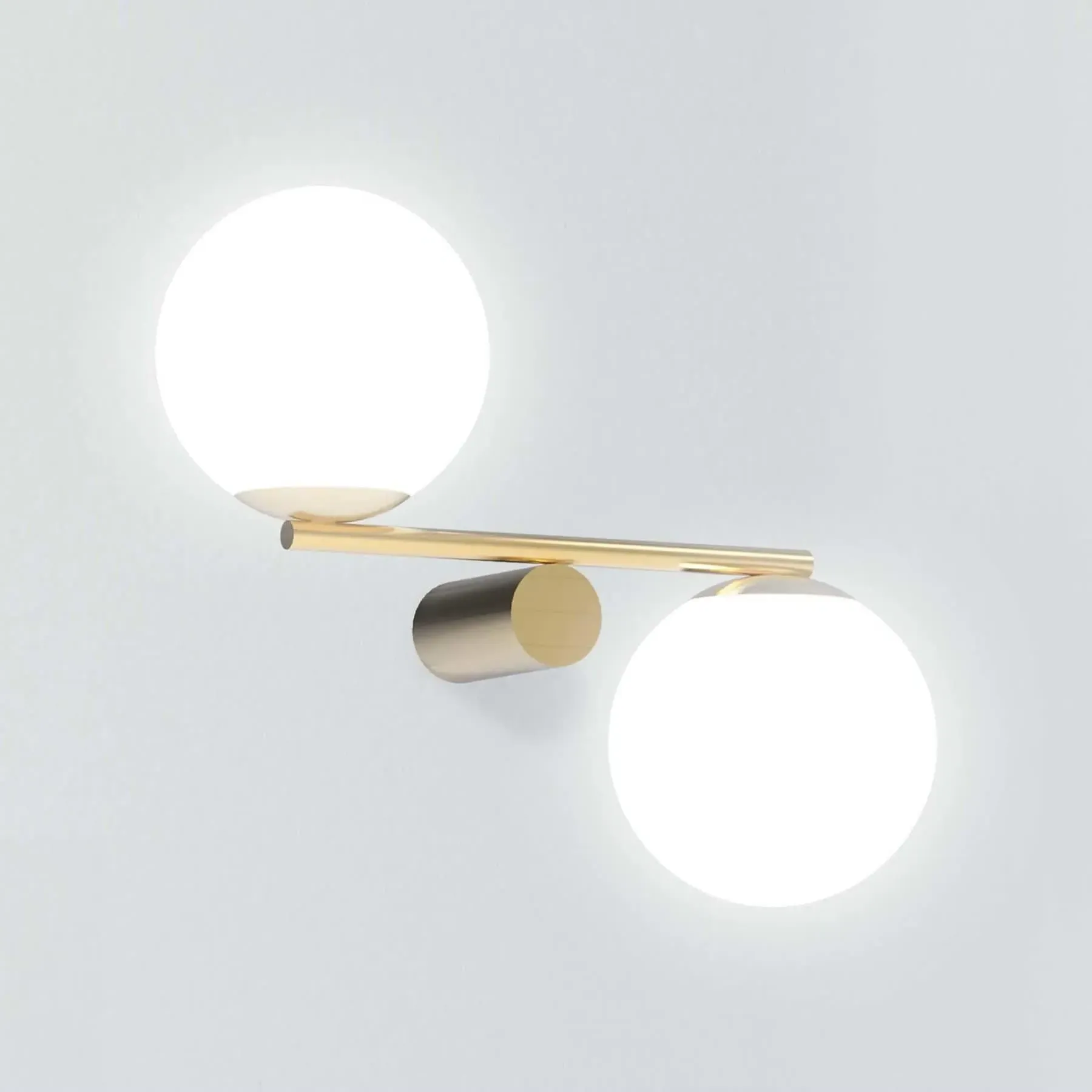Double Luna Wall Light - Satin Gold, Metal