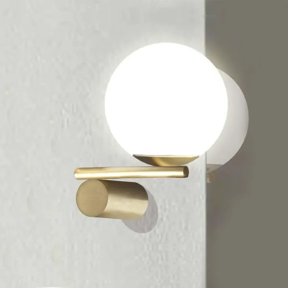 Left Luna Wall Light - Satin Gold, Metal image