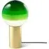 Large Table Lamp with Glass Shade - Green, Brass