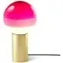 Large Table Lamp with Glass Shade - Pink, Brass