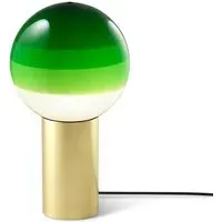 Medium Table Lamp with Glass Shade - Green, Brass