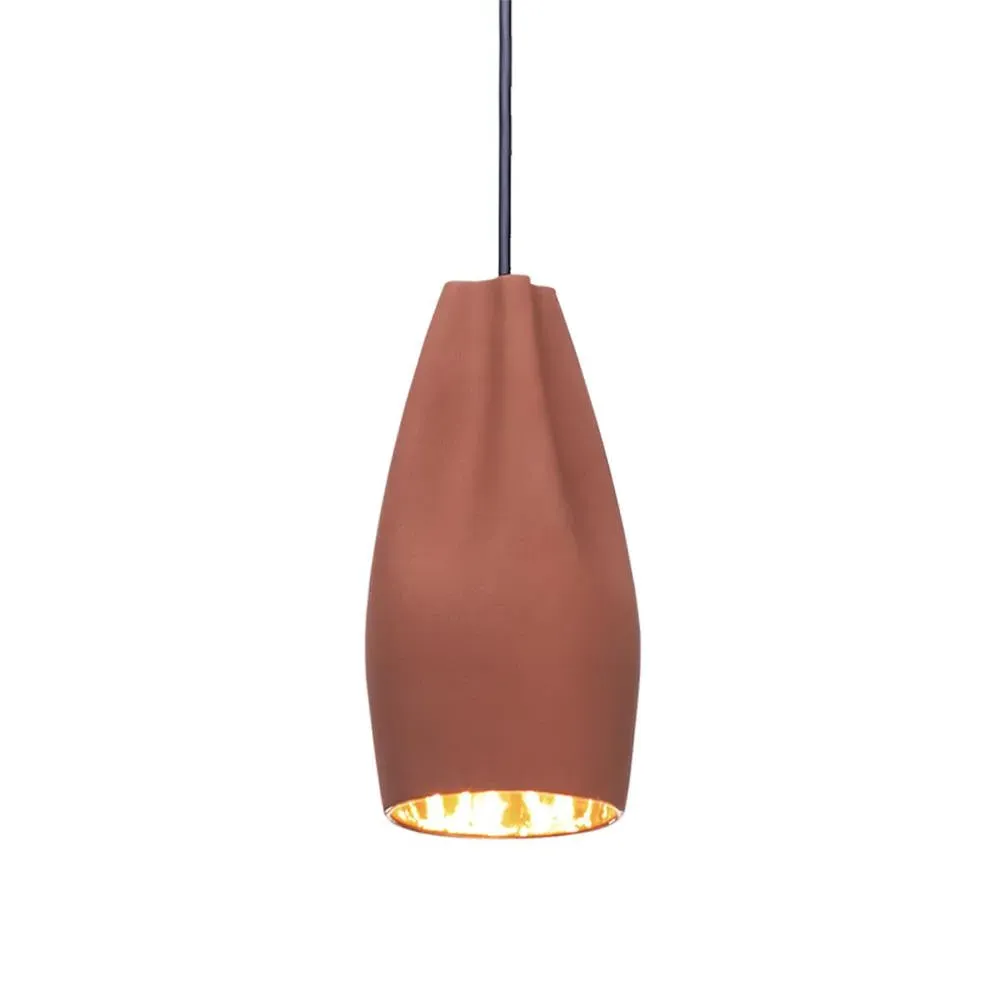 Pleat Box Pendant Light - Terracotta, Ceramic image