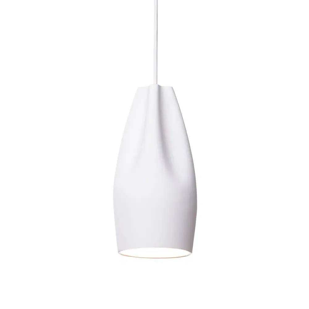 Pleat Box Pendant Light - White, Ceramic image