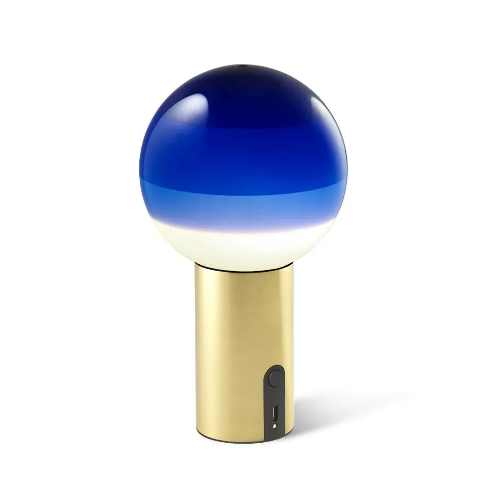 Portable Rechargeable Table Lamp - Green, Glass