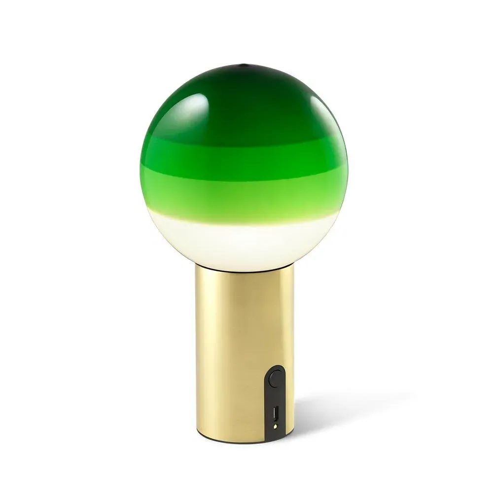 Portable Rechargeable Table Lamp - Green, Glass