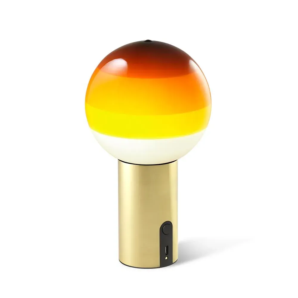 Portable Table Lamp with Dimmer - Amber, Glass image