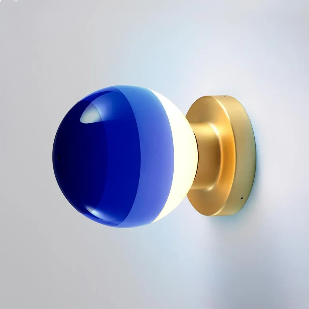 Wall Light with Gradient Effect - Blue, Brass