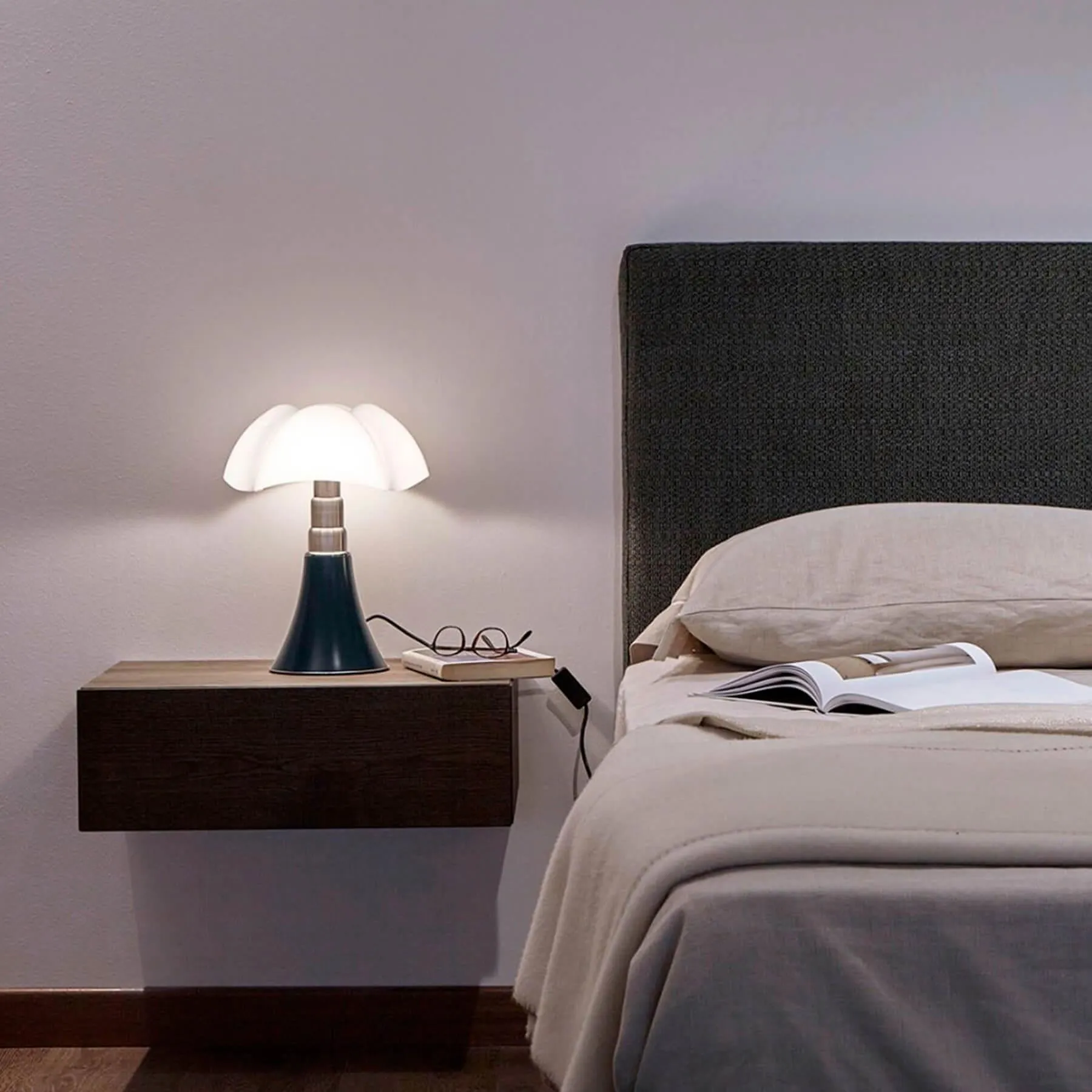 Table Lamp with Dimmer - Dark Brown, Steel