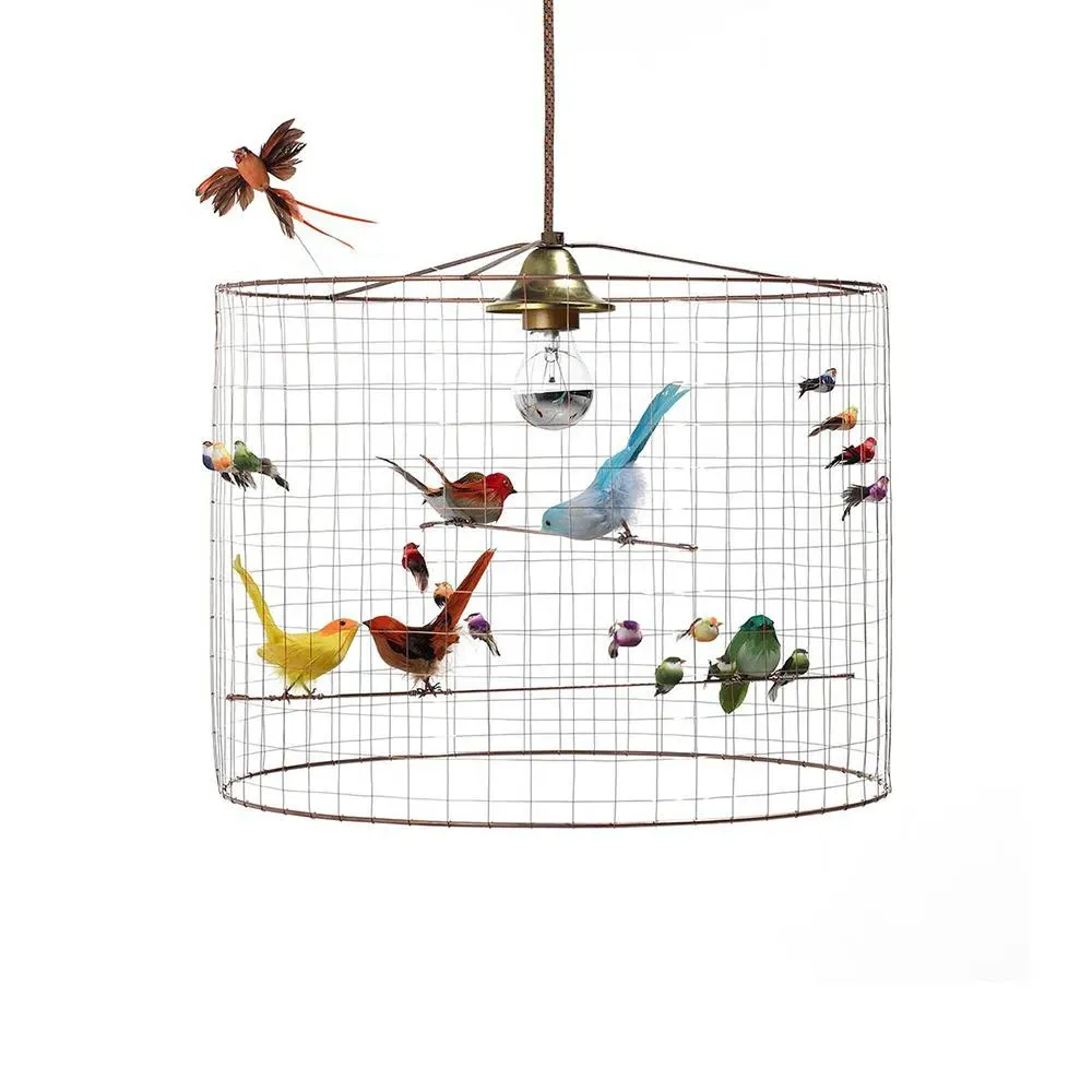 Large Pendant Light Birdcage Design - Copper Wire