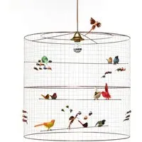 Large Pendant Light Birdcage Design - Copper Wire
