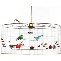 Medium Pendant Light Birdcage Design - Copper Wire