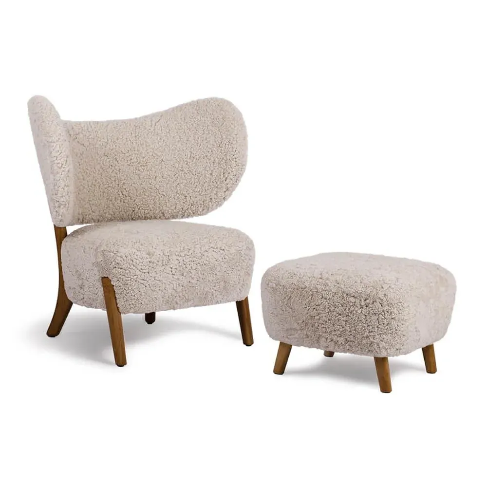 Lounge Chair with Pouf - Moonlight, Upholstered image