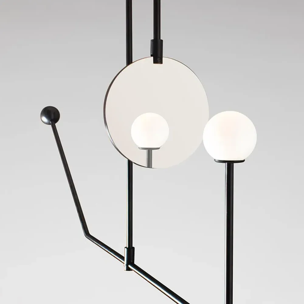 6-Light Mobile Chandelier - Brass, Glass