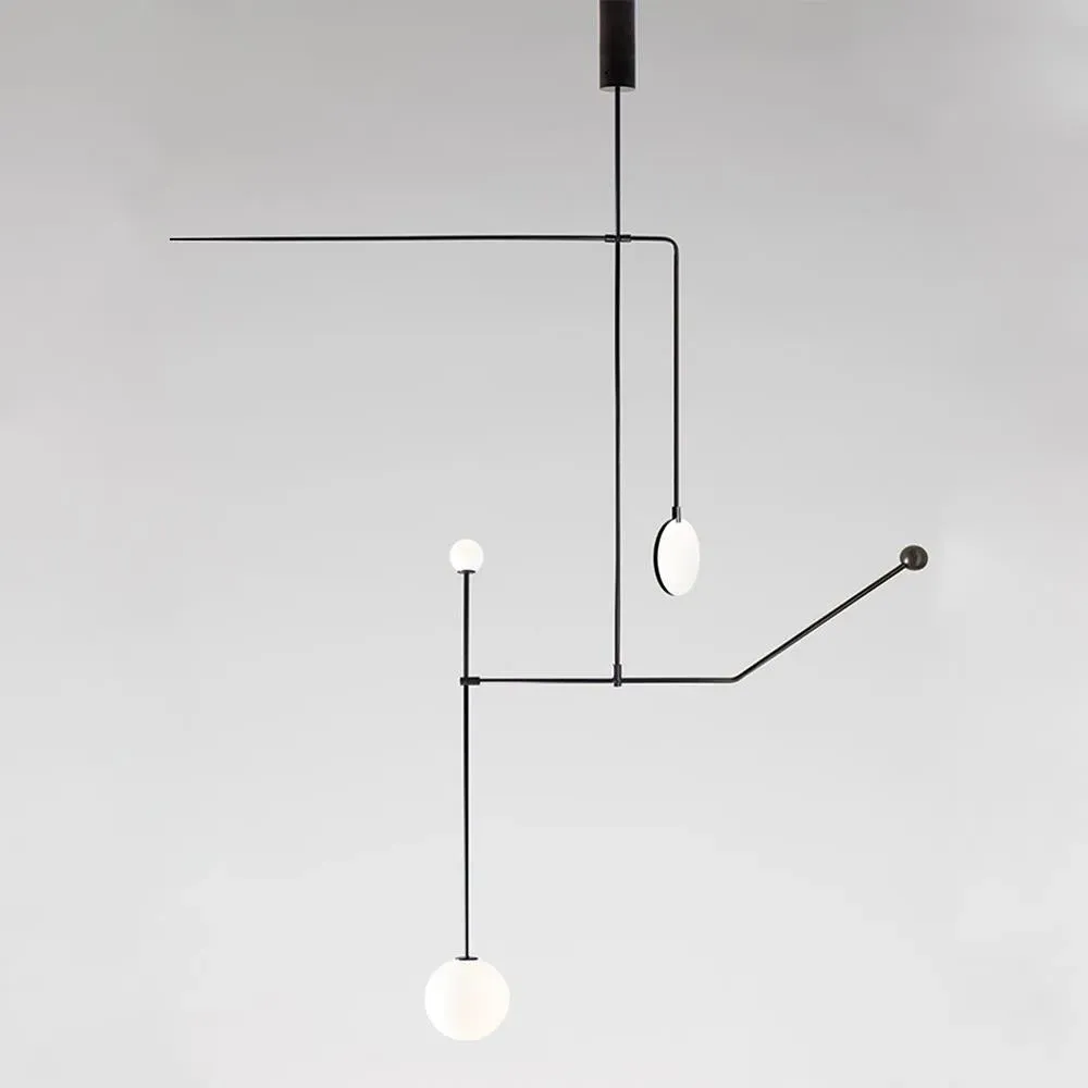 6-Light Mobile Chandelier - Brass, Glass image