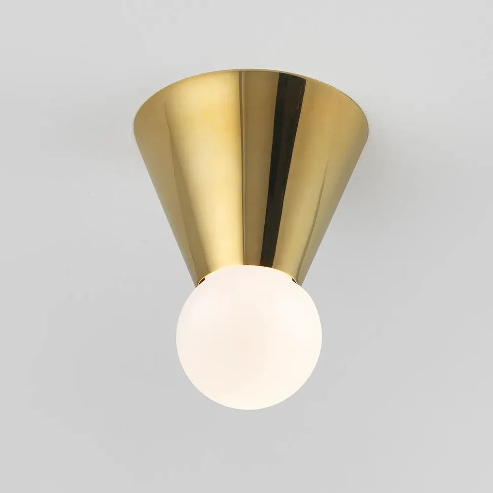 Cone Wall Ceiling Light - Nickel, Glass