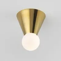 Cone Wall Ceiling Light - Nickel, Glass