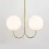 Double Pendant Light - Satin Brass, Glass