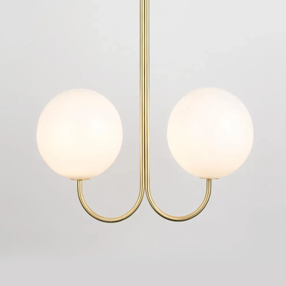 Double Pendant Light - Satin Nickel, Brass