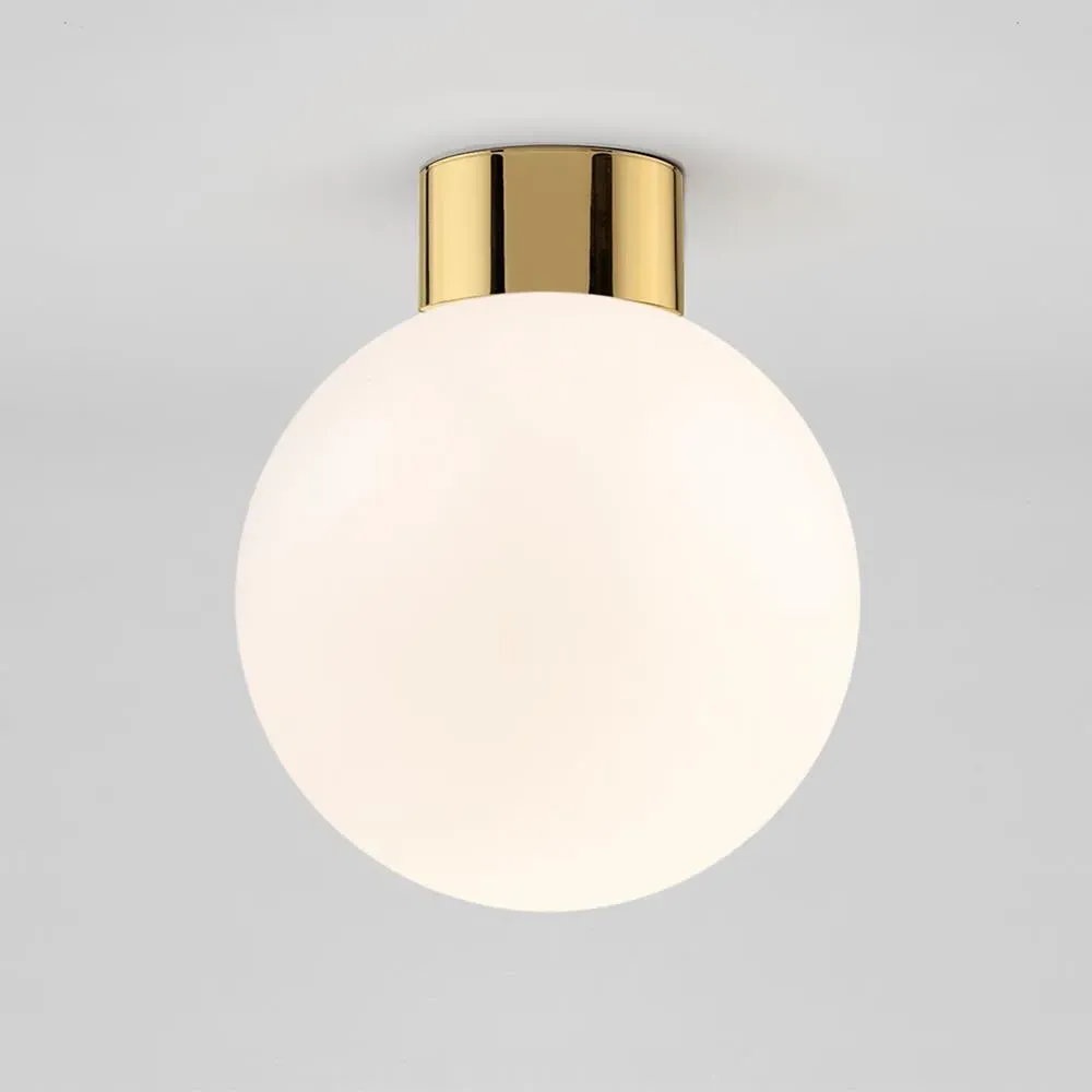 Large Wall Sconce with Globe - Brass, Glass