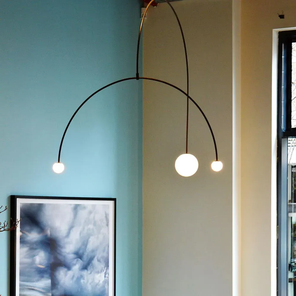 Mobile Chandelier with 9 Lights - Brass, Glass