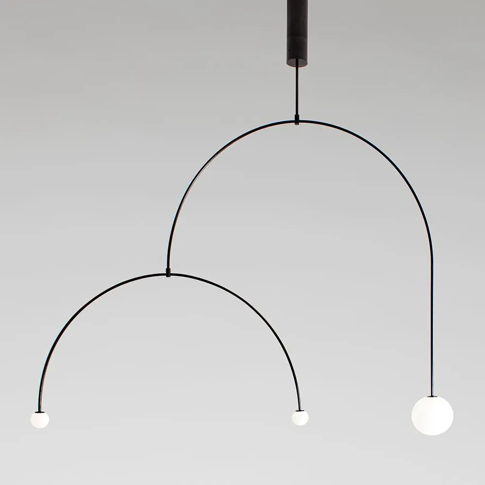 Mobile Chandelier with 9 Lights - Brass, Glass image