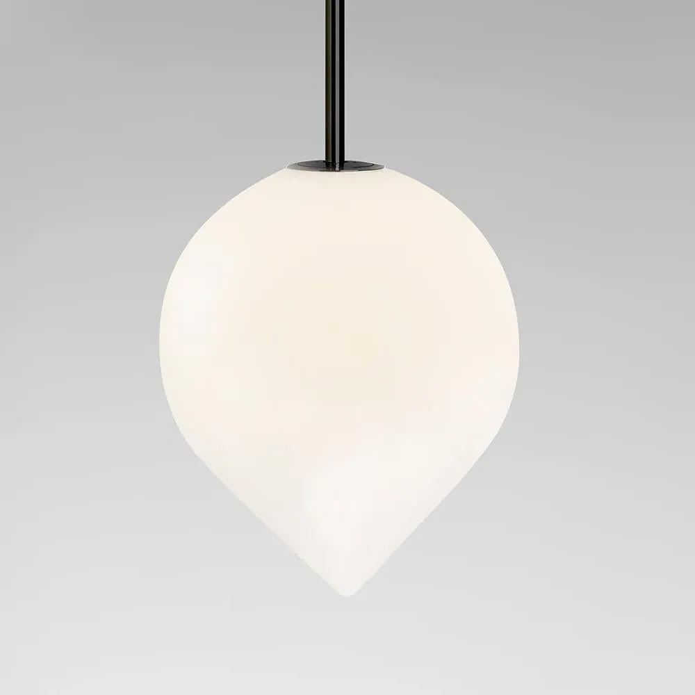 Rod Pendant Light with Teardrop Shade - Black Brass
